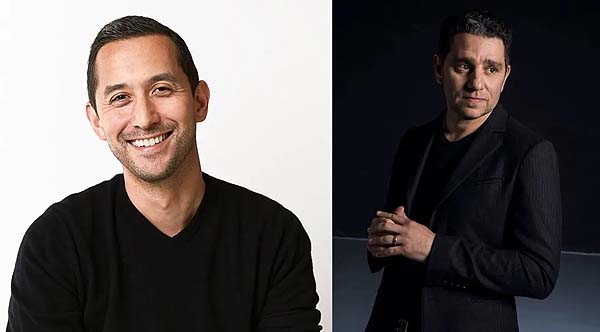 Google&rsquo;s Hiroshi Lockheimer (left) and Microsoft&rsquo;s Panos Panay