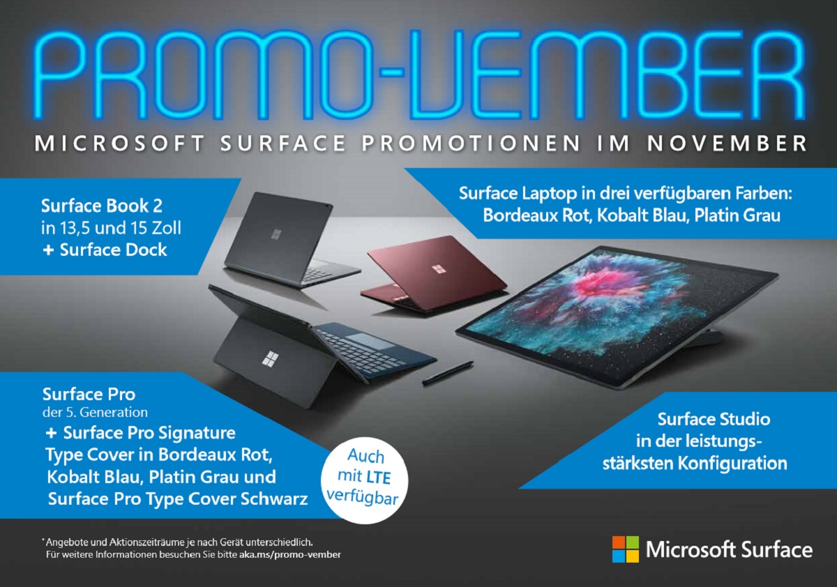 Microsoft Surface Promos im November 2018