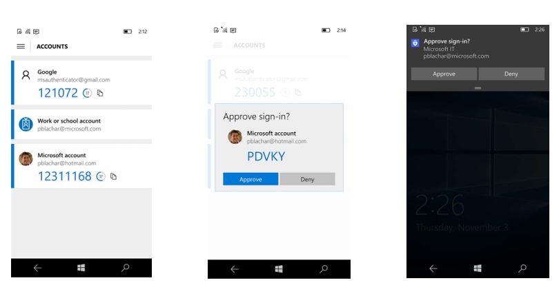 Ein Screenshot aus der Anwendung Microsoft Authenticator