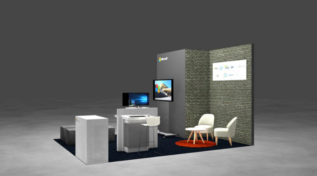 Abbildung des Microsoft Messestandes für die ISC