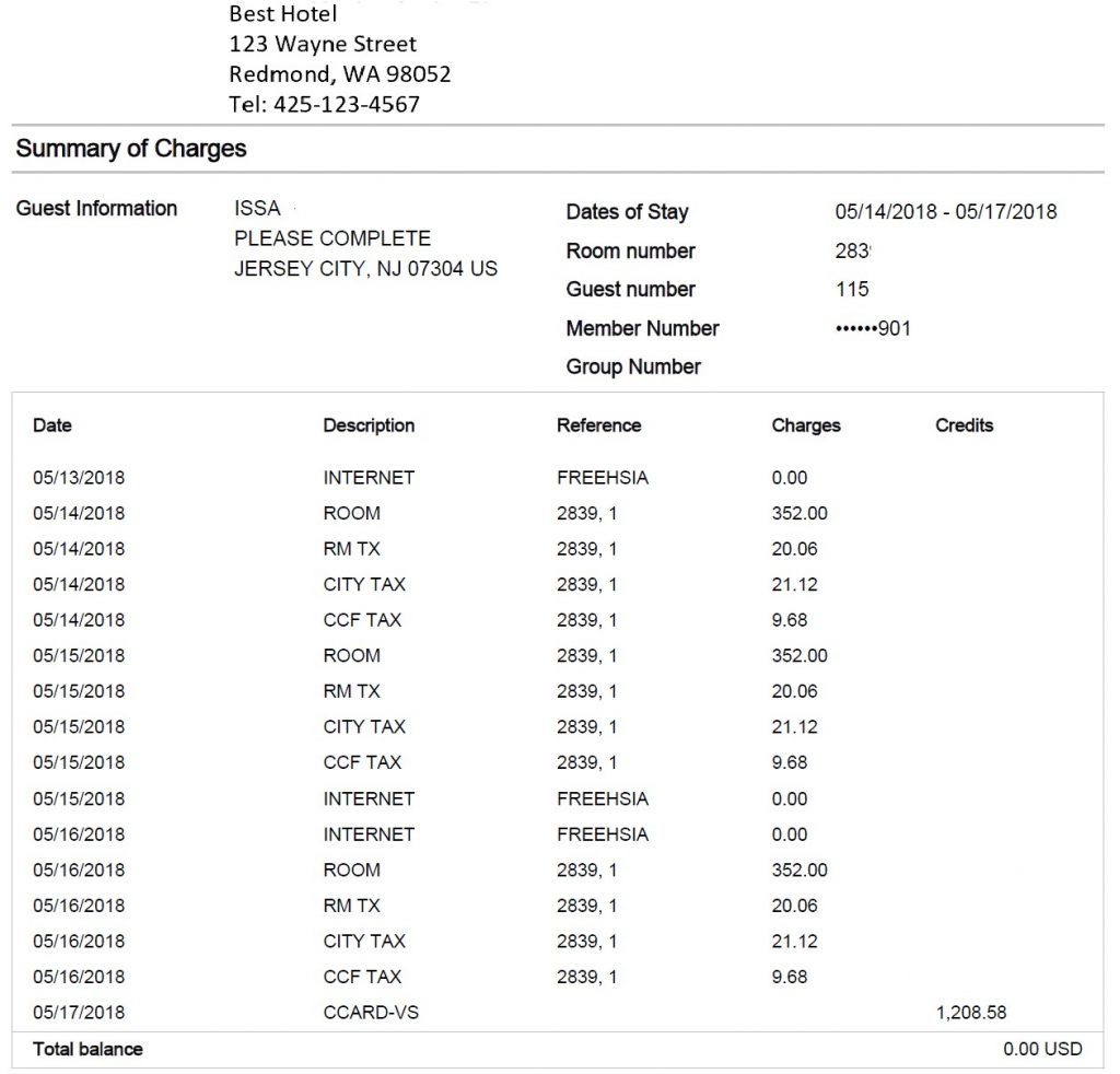 The different sections of the mock invoice that will be fed into Form Recognizer.
