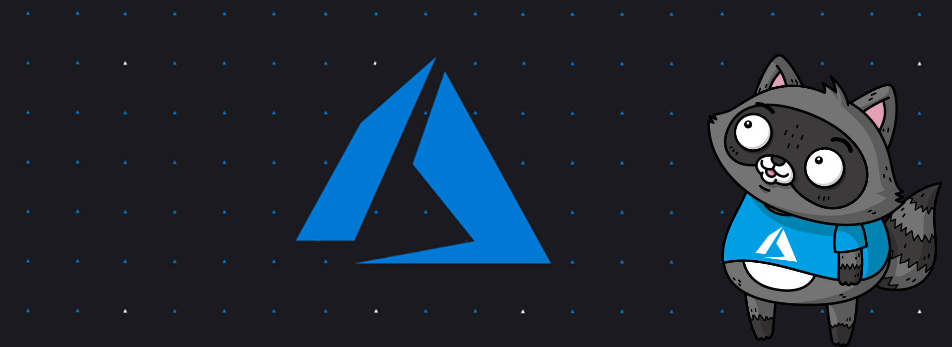 The Azure logo, with a drawing of Bit the Raccoon looking up at it.