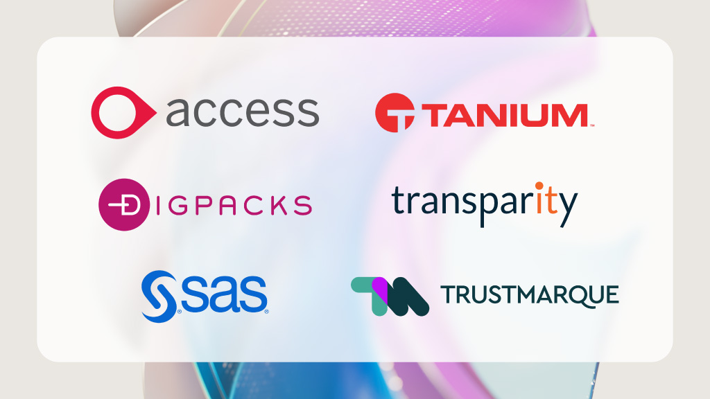 A group of logos on a white background