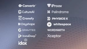 Graphic showing logos of multiple technology and AI companies