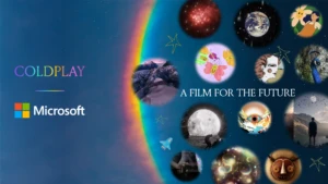 A poster with images of planets and stars