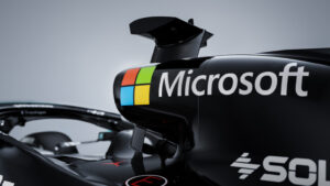 Microsoft Logo on Mercedes-AMG PETRONAS Formula 1 Car
