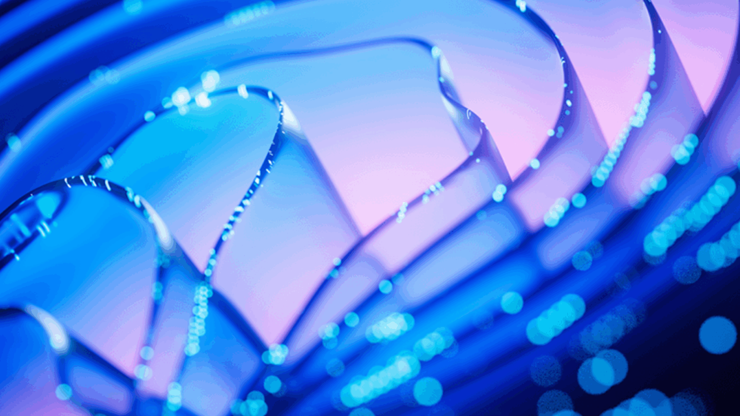 Abstract image of 3D blue wavy shapes