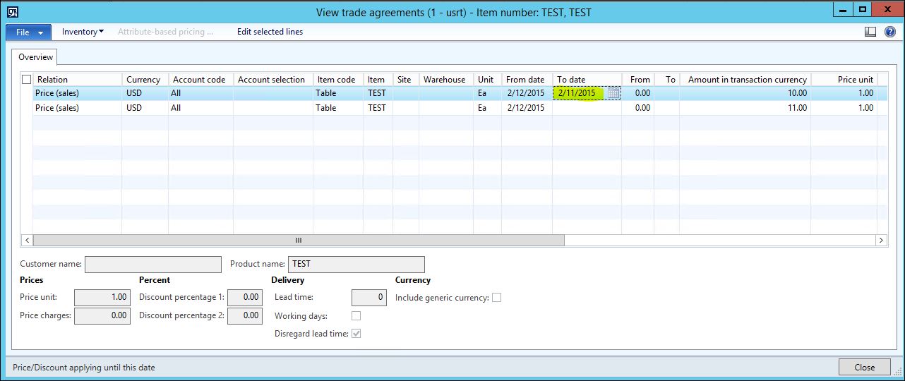 To date has been changed and the original trade agreement is now expired.