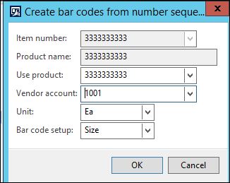 Create bard codes from number sequence.