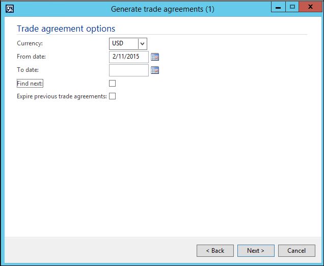 Generate trade agreements. Trade agreement options.