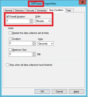 AX trace properties.