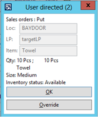 After scanning a correct barcode, the put part can proceed.