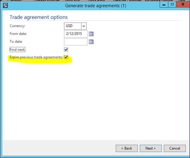 Generate trade agreements. Expire previous trade agreements.