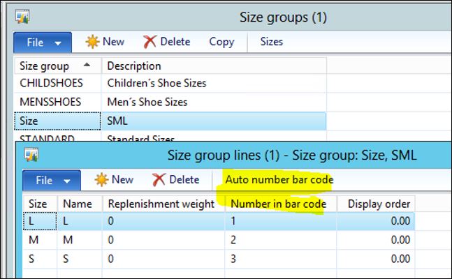 Size group lines.