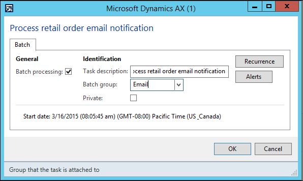 Process retail order email notification.