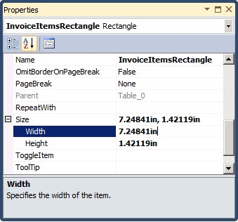 Invoice items rectangle.