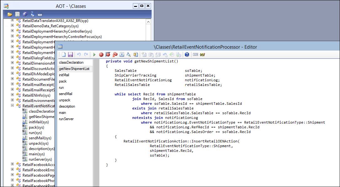 Retail event notification processor.