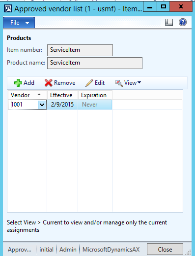 Approved vendor list.