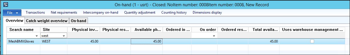 A cash and carry transaction performed at the POS.