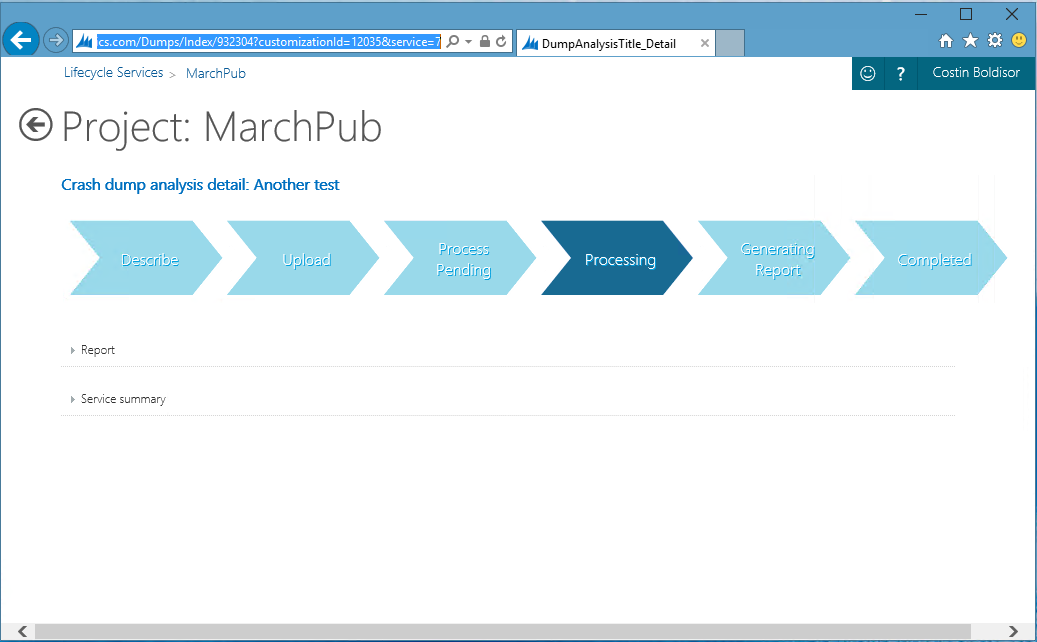 Wait until project completes.