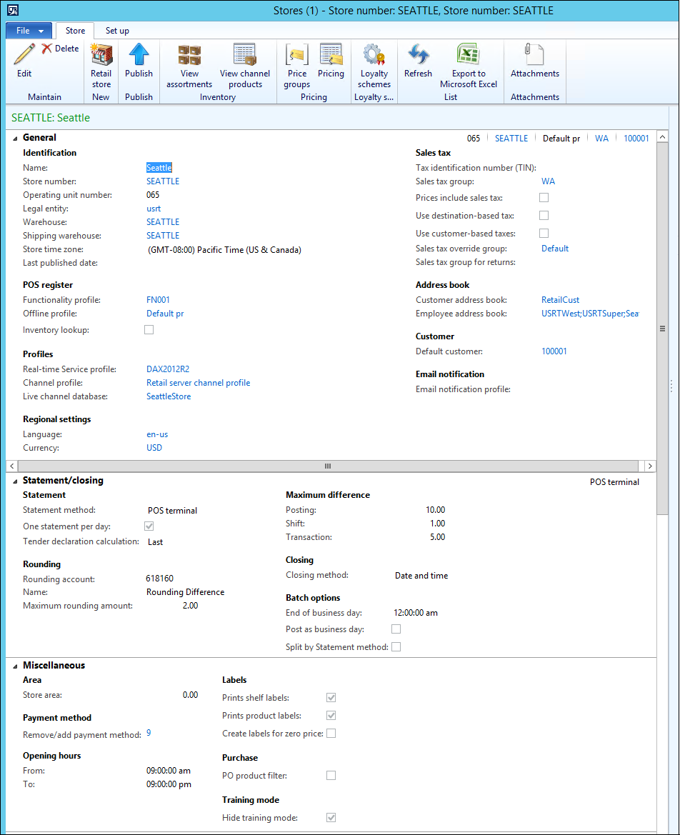 Store number Seattle.