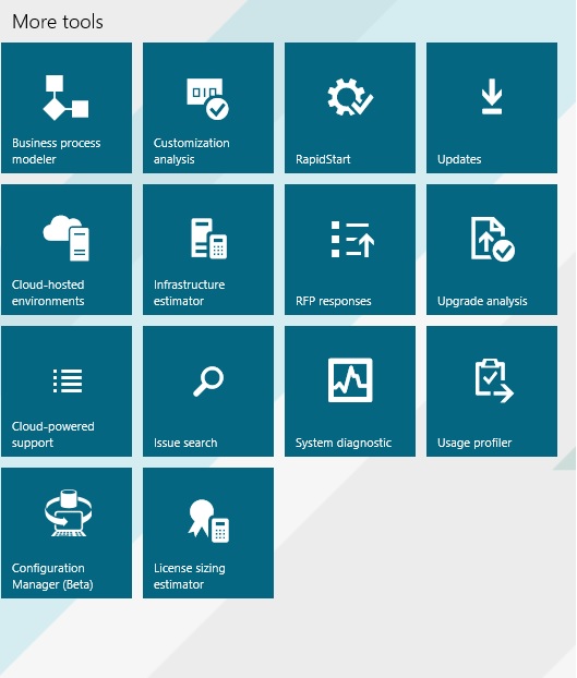 More tools section, updates button.