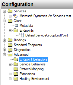 Configuring the advanced endpoint behaviors.