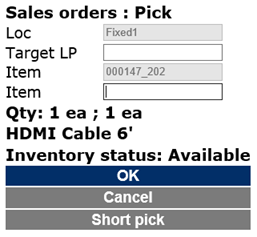 Sales orders pick.
