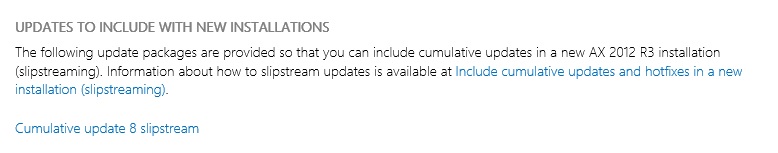 Updates to include with new installations.