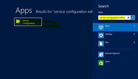 Service configuration editor.