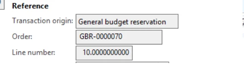 General budget reservation that is linked.
