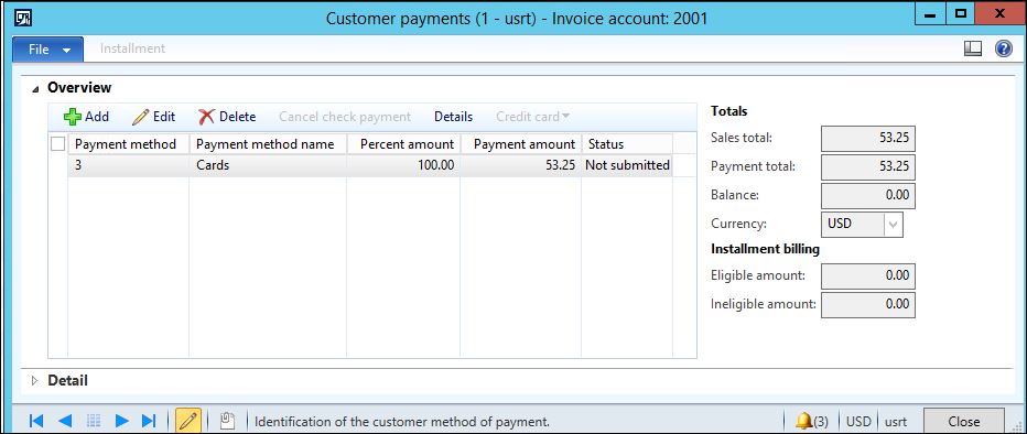 Dynamics online payment services.