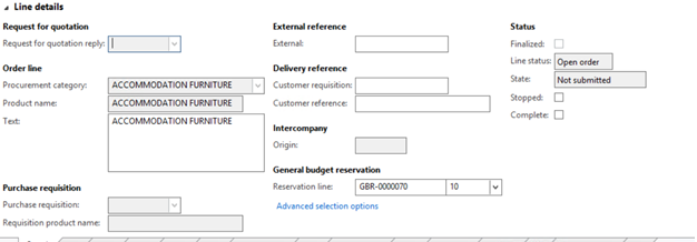 Expanded line details fast tab.