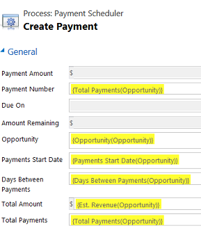 Creating the first payment.
