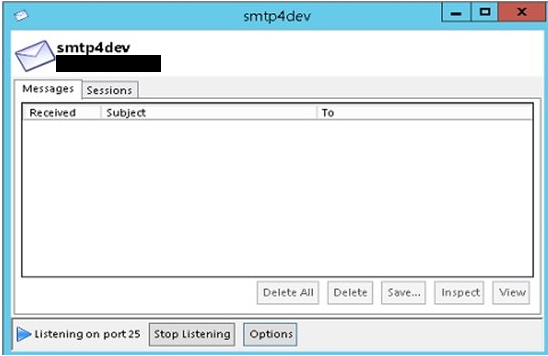 SMTP4Dev tool.