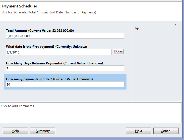 Dialog from the opportunity.