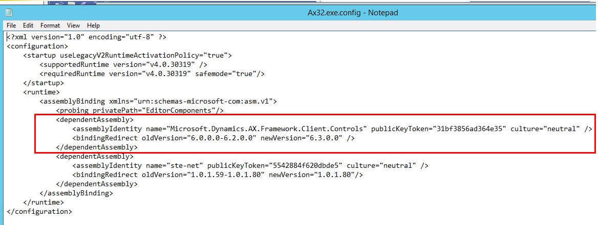 Ax32.exe.config notepad.