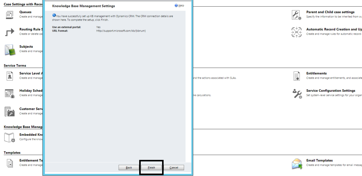 Clicking finish to complete with setup wizard.