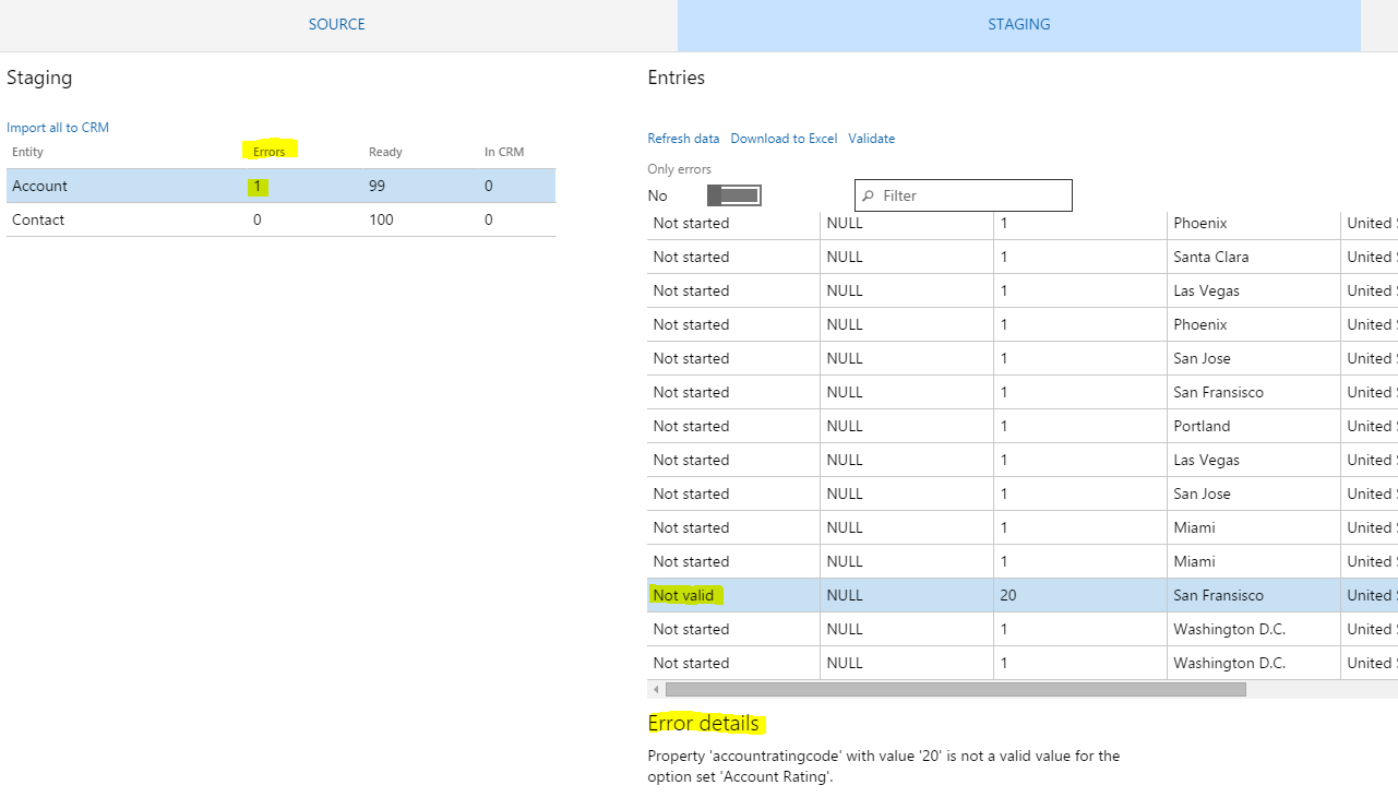 Certain records changing into "Not Valid" status.