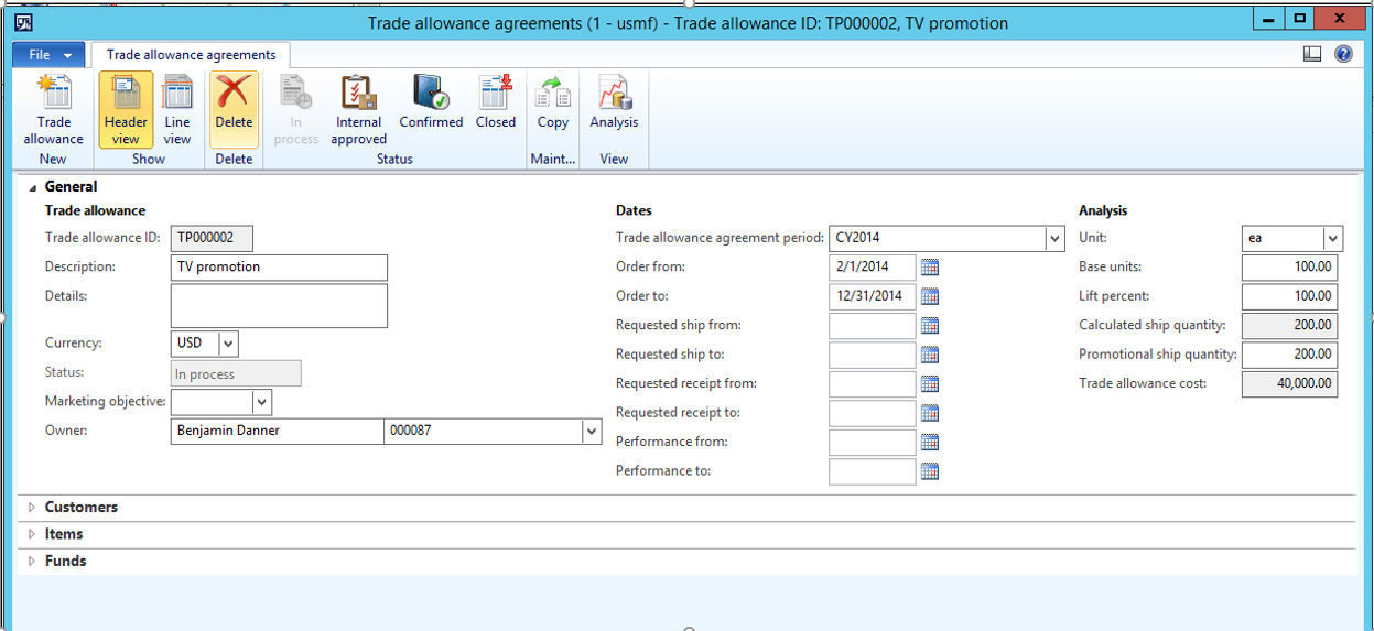 Trade allowance agreements.