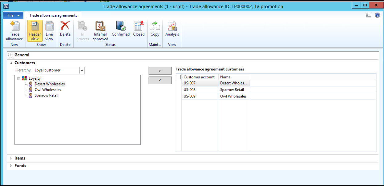 Trade allowance agreements hierarchy.