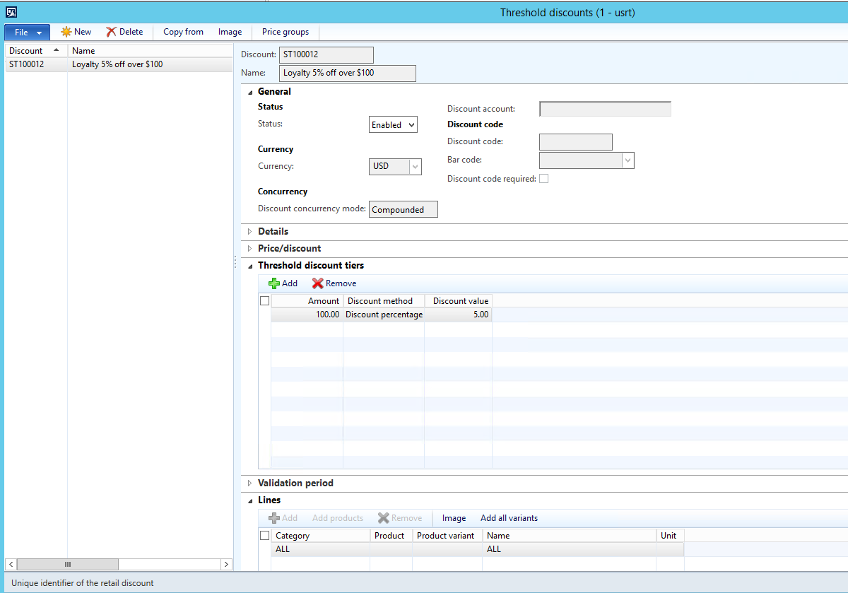 Threshold discounts.