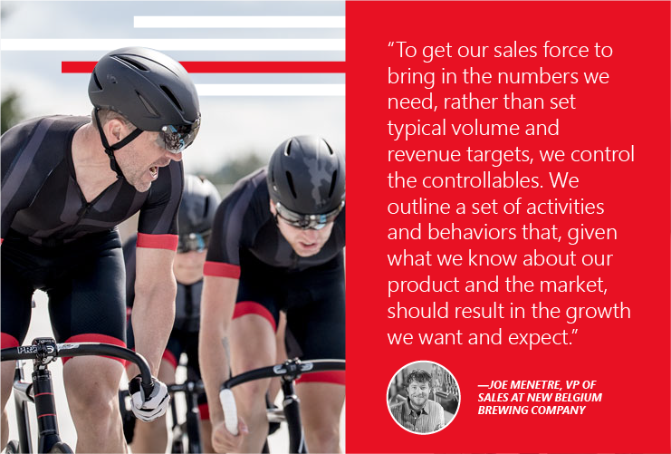 Quote from Joe Menetre, VP of sales at New Belgium Brewing Company.