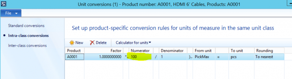 Unit conversions.