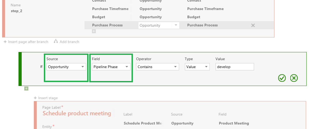 Source and field controls.