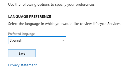Selecting preferred language from the drop down.