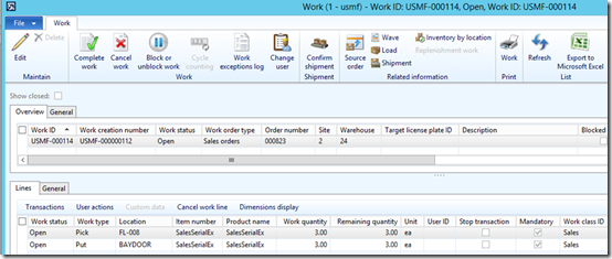 image Sales order line created for the quantity of 3.