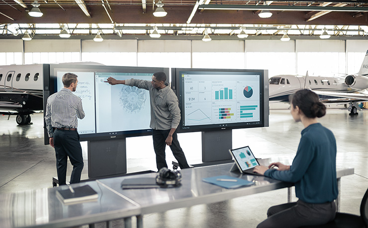 a group of people in a room