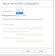 Azure service bus configuration