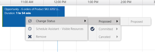 Booking Status by right clicking the booking on the board